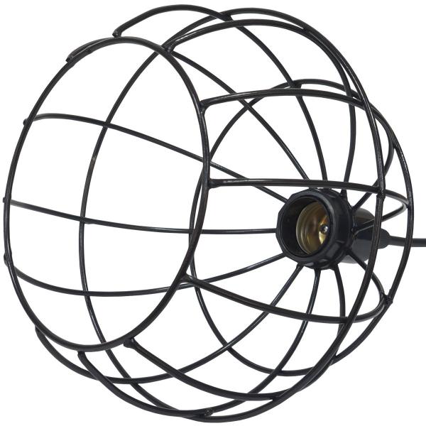 Imagem de Pendente Aramado Teto Globo Luminária Lustre Retrô Balcão + Lâmpada Led ST64 Vintage Preto