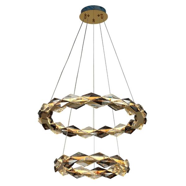 Imagem de Pendente Argyle Cristal 60cm e 40cm Dourado ARG2PD01DR060