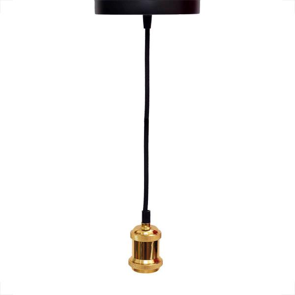 Pendente avant benjamim ouro espelhado para 1 lampada e27 Imagem de Pendente avant benjamim ouro espelhado para 1 lampada e27