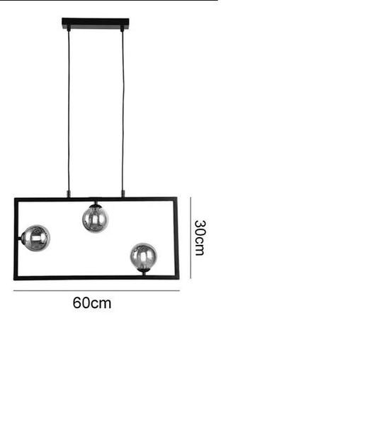 Imagem de Pendente Balanço Preto E Fume 60cm 3xg9 75w - Tr003b Bella