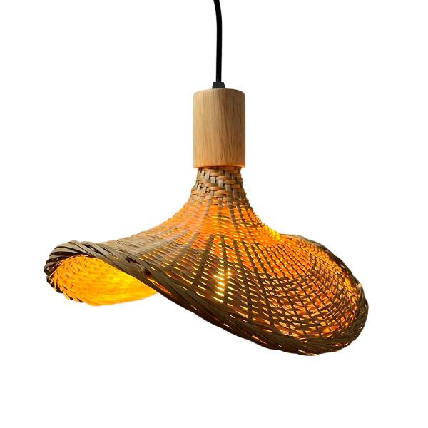 Imagem de Pendente Bambu Chapéu Rustico 30cm 1xE27 Cabo 2M