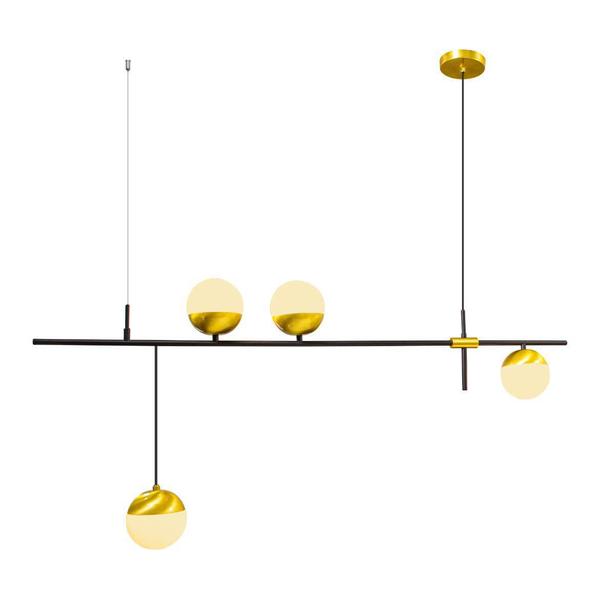 Imagem de Pendente Bille Dourado Moderno 4 Globos De Vidro + 4 LED G9 5W Branco Quente St1610