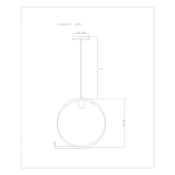 Imagem de Pendente Bivolt Redondo 150x35cm Round Woods