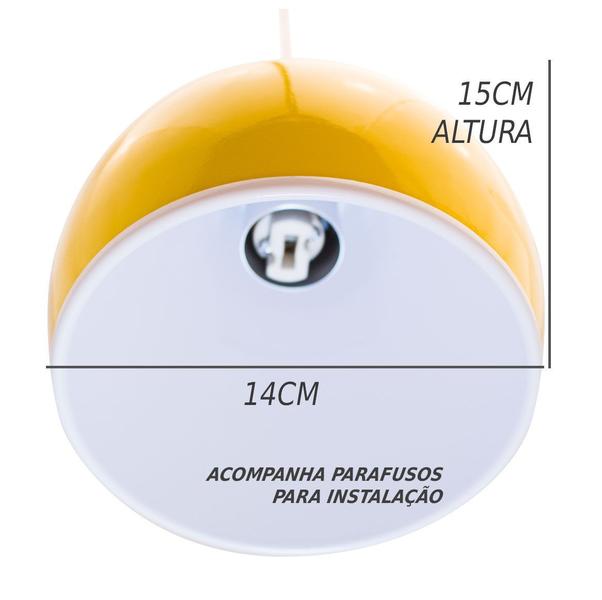 Imagem de Pendente BOLA em alumínio várias cores para lâmpada G9 - Amarelo com interior branco st3028