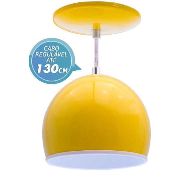 Imagem de Pendente BOLA em alumínio várias cores para lâmpada G9 - Amarelo com interior branco st3028