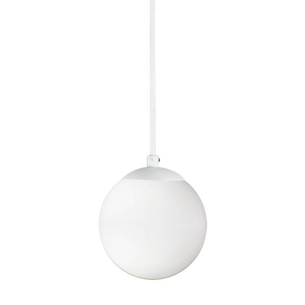 Imagem de Pendente BRANCO C/ Globo de Vidro BRANCO de 14cm + LED 2W