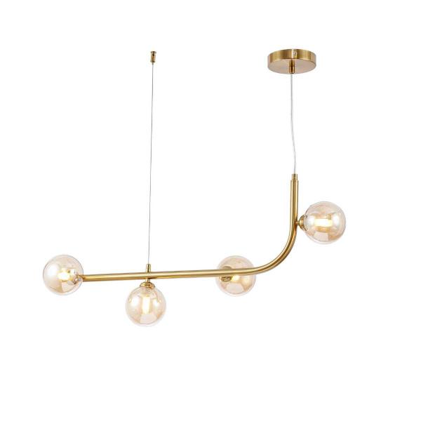 Imagem de Pendente Bronze com Globos Âmbar 78cm 4G9 CA056-BZ