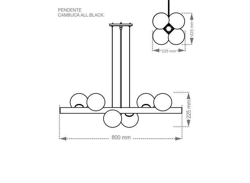 Imagem de Pendente cambucá all black 6xg9 preto