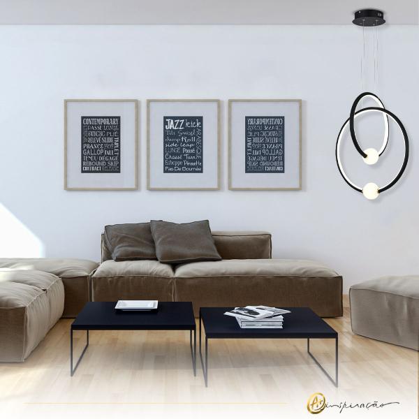 Imagem de Pendente Circular Duplo Com Globo LED 4000K 45W