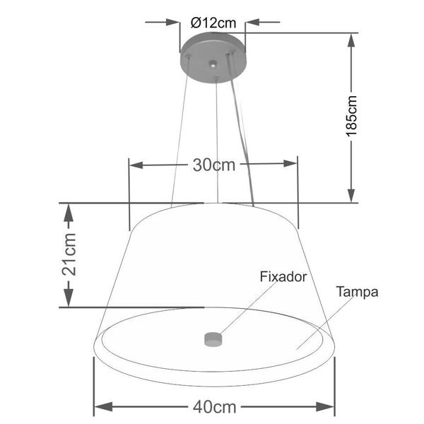 Imagem de Pendente Cone Bege MJ-4119 Para Mesa de Jantar e Estar