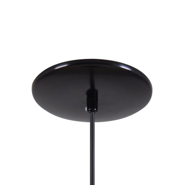 Imagem de Pendente Cone Luminária Lustre Alumínio Preto Brilhante