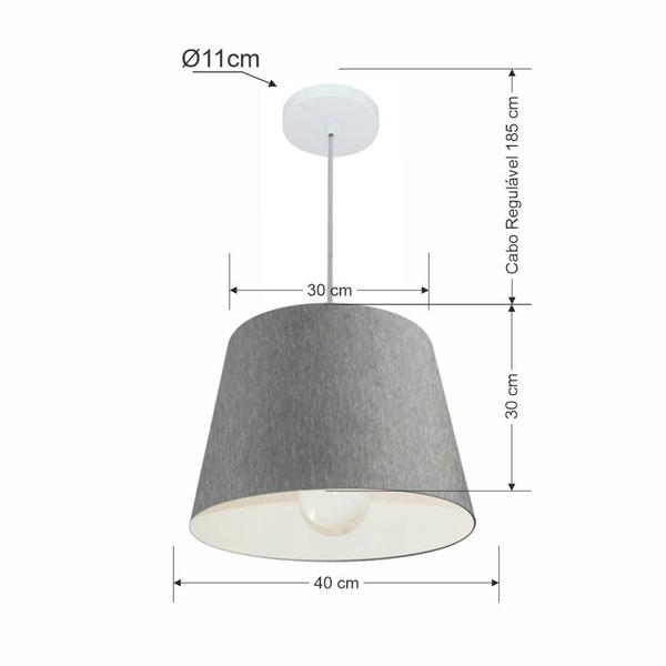 Imagem de Pendente Cone Rustico Cinza MJ-4240 Para Mesa de Jantar e Estar