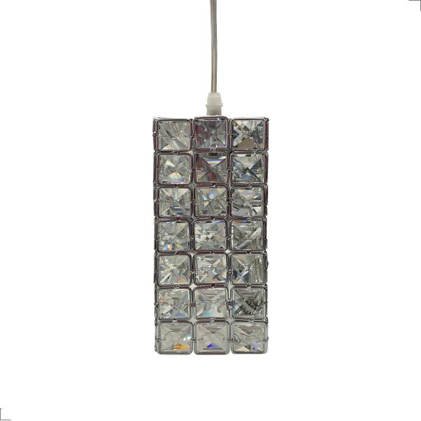 Imagem de Pendente Cristal Diamante Quadrado CD3626 Transparente Cabo 60CM