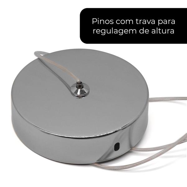 Imagem de Pendente Cubo De Cristal Maciço Prata Led Pd14