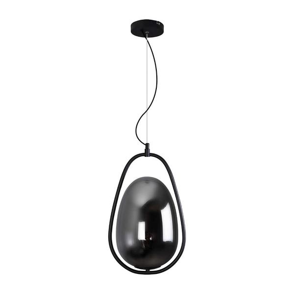 Imagem de Pendente Cupula Vidro Uovo Preto 7 X 42cm ZR078 Starlux + LED E27 ST2537