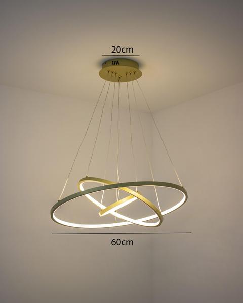 Imagem de Pendente Dandara Dourado Led 60W 2700K 3 Aros Arco Anéis Circular ZR092WGD Starlux