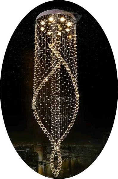 Pendente De Cristais Legítimos Moderno Para Pé Direito Duplo - LUZ DECOR Imagem de Pendente De Cristais Legítimos Moderno Para Pé Direito Duplo