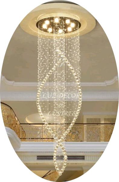 Pendente De Cristais Legítimos Moderno Para Pé Direito Duplo - LUZ DECOR Imagem de Pendente De Cristais Legítimos Moderno Para Pé Direito Duplo