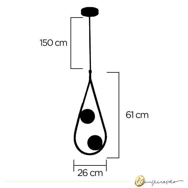 Imagem de Pendente De Teto La Ville 2XG9 Com Lâmpadas inclusas