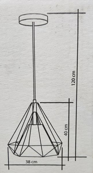 Imagem de Pendente Diamante Aramado Piramidal 38cm Sem Cupula Startec