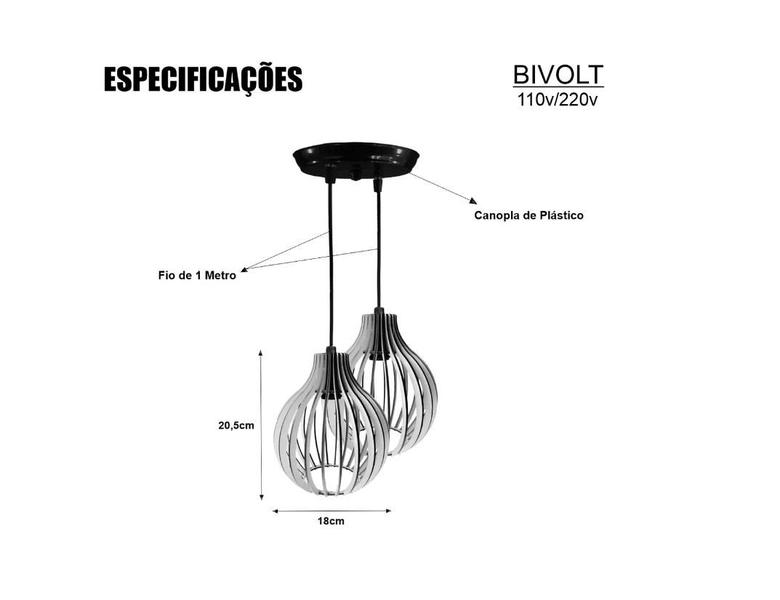 Imagem de Pendente Duplo Bivolt Para Decoração De Área gourmet Retrô