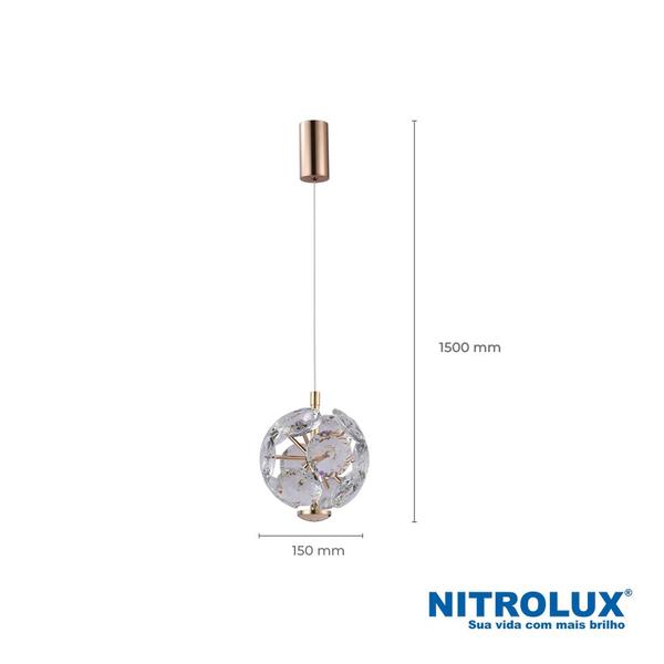 Pendente Em Cristal Legitimo Elegante Sala De Estar 5w 3000k - Nitrolux Imagem de Pendente Em Cristal Legitimo Elegante Sala De Estar 5w 3000k