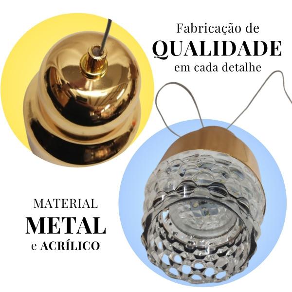 Imagem de Pendente em LED Dourado - Luz Branco Quente