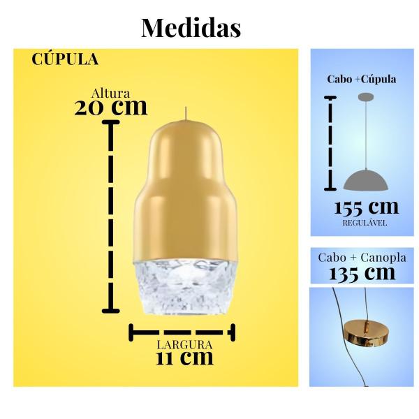 Imagem de Pendente em LED Dourado - Luz Branco Quente