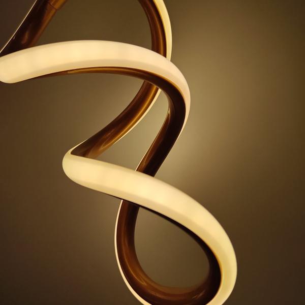 Imagem de Pendente Espiral Dourado 27cm Led 20W 3200K Bivolt