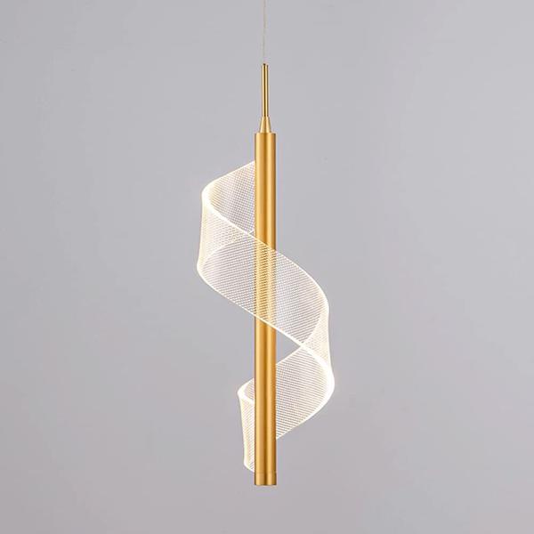 Imagem de Pendente Espiral Dourado 35cm Led 3W 3000K Bivolt CA001-BZ