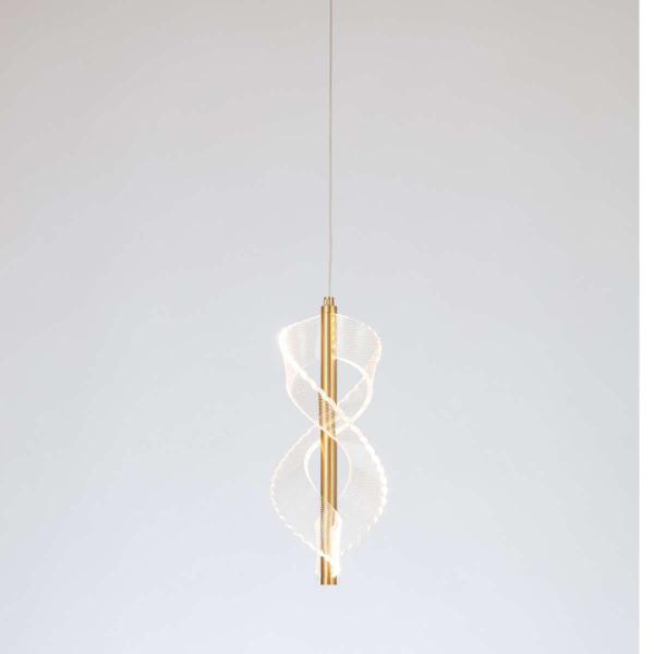 Imagem de Pendente Espiral Dourado 35cm Led 5W 3000K Bivolt CA002-BZ