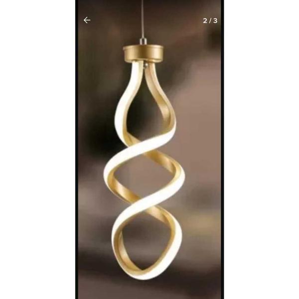 Imagem de Pendente Espiral Dourado 37cm Led 20W 4000K Bivolt