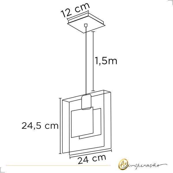 Imagem de Pendente Finestra Acrílico Cristais Cromado E27 Bella Italia