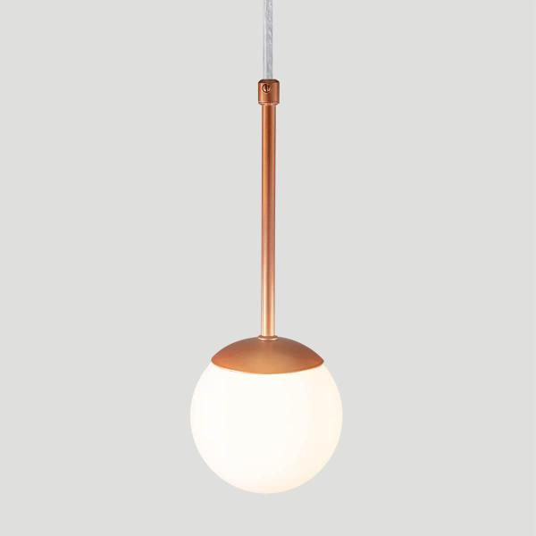 Imagem de Pendente Globo Esfera De Vidro 12Cm - Bronze - Vidro Branco