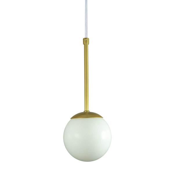 Imagem de Pendente Globo Esfera de Vidro 12cm - OURO - Vidro Branco