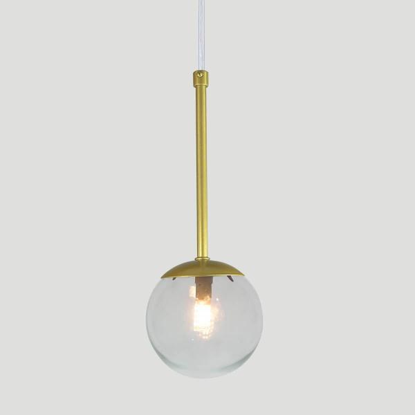 Imagem de Pendente Globo Esfera De Vidro 12Cm - Ouro - Vidro Cristal