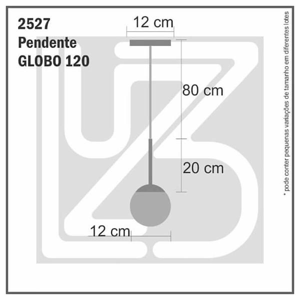 Imagem de Pendente Globo Esfera De Vidro Branco 120 Com Haste - Preto