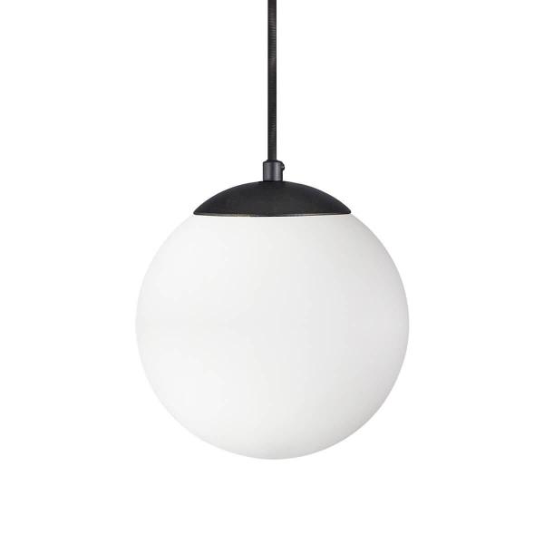 Imagem de Pendente Globo Esfera De Vidro Branco Fosco 20Cm - Preto