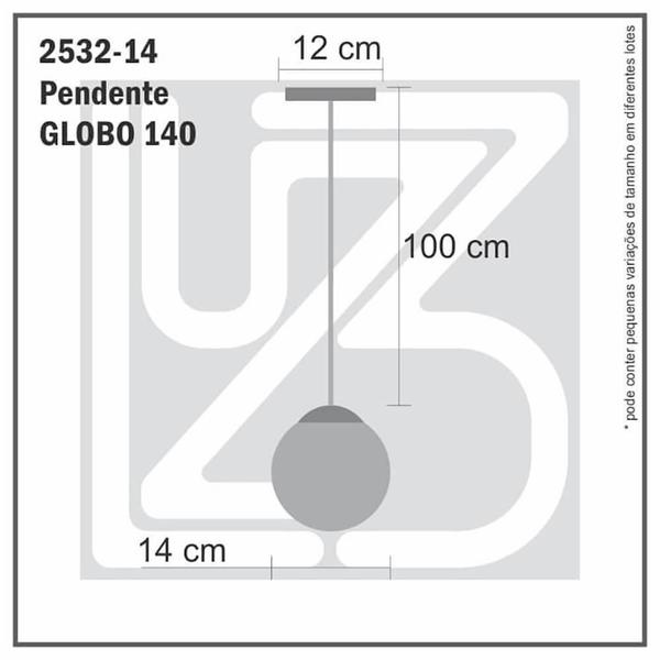 Imagem de Pendente Globo Esfera De Vidro Cristal 14Cm - Bronze