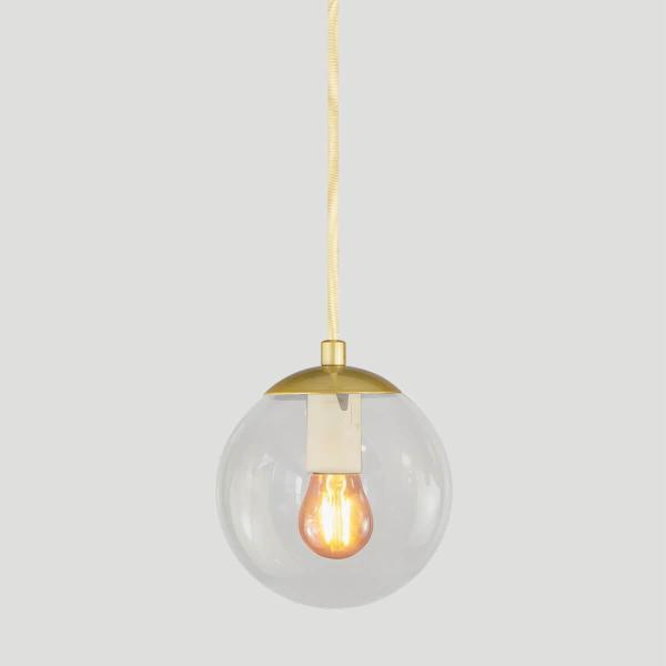 Pendente Globo Esfera De Vidro Cristal 14Cm - Ouro - Trybo Design Imagem de Pendente Globo Esfera De Vidro Cristal 14Cm - Ouro