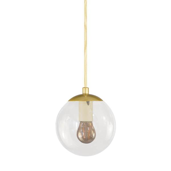 Imagem de Pendente Globo Esfera De Vidro Cristal 14Cm - Ouro