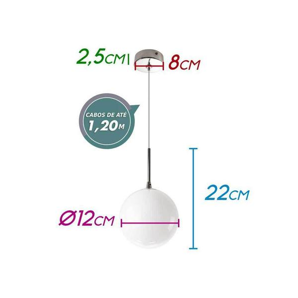 Imagem de Pendente Grape Cromado com Globo Branco P/g9 Starlux Zr082 St2068