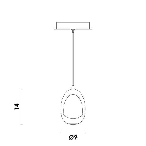 Imagem de Pendente Gute Cromado 14cm 5w 3000k Led - Hm026c - Bella