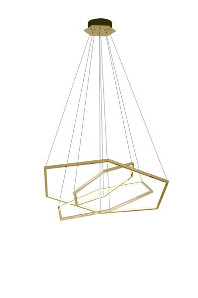 Imagem de Pendente Hexagonal 3 Módulos Dourado 90cm Led 87W 3000K Bivolt