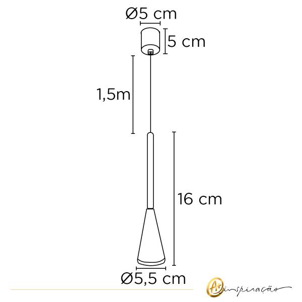 Imagem de Pendente Industrial Preto LED 3 Em 1 Multicor Cabo 1,5M  8133