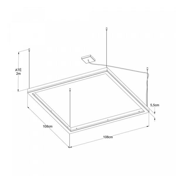 Imagem de Pendente LED 108cmx108cm Squadra Bella Italia 110V