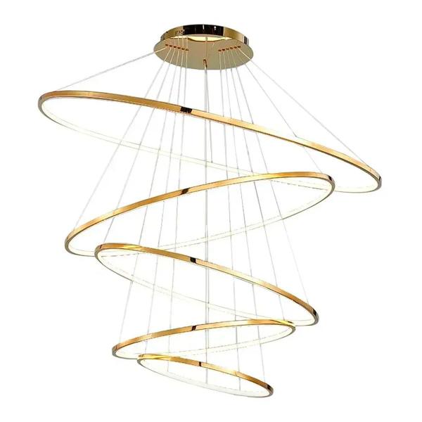 Imagem de Pendente Led Arcos 123W 3000K 8000Lm Champagne 120Cm Bivolt Sindora