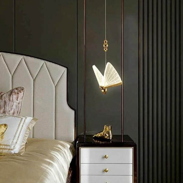 Pendente Led Borboleta Dourado Bivolt - GMH Imagem de Pendente Led Borboleta Dourado Bivolt
