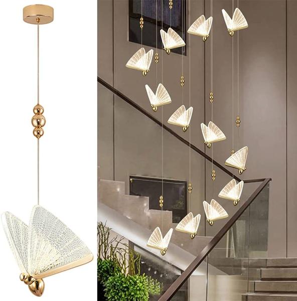 Pendente Led Borboleta Dourado Bivolt - GMH Imagem de Pendente Led Borboleta Dourado Bivolt