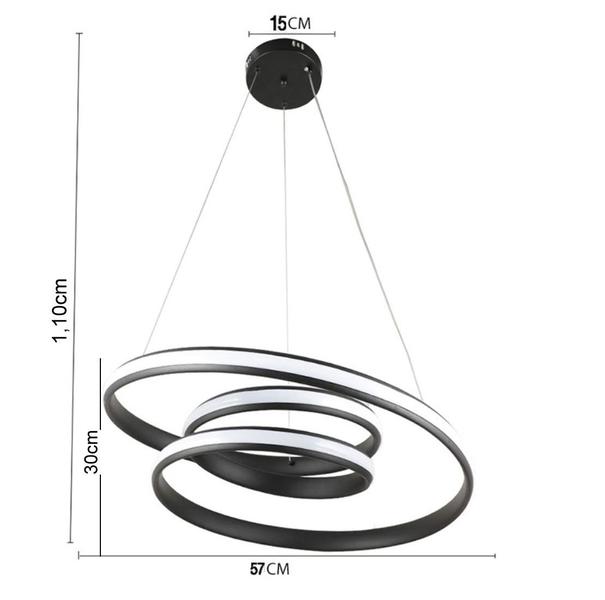 Imagem de Pendente Led Infinity 57cm Mesa Sala De Jantar Gourmet Quarto